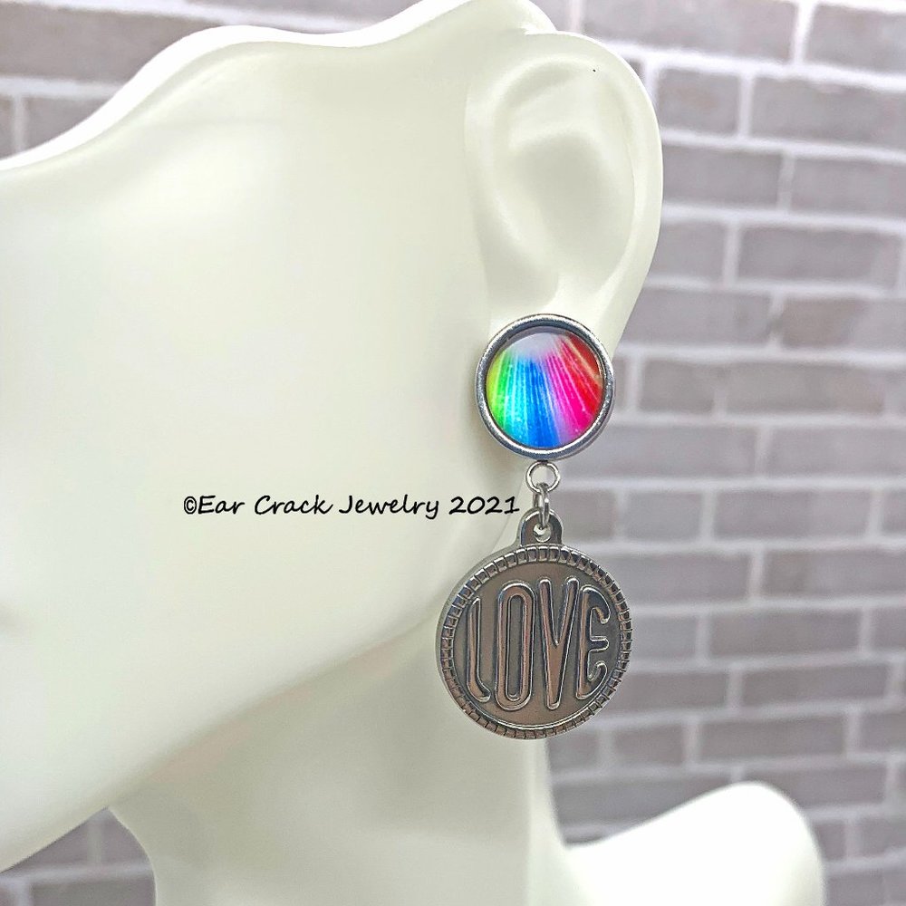 Handmade Earrings - Love Rainbow Statement Dangles